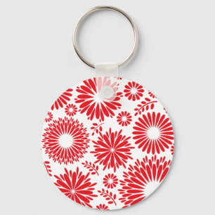 Porte-clés Porte - clé vintage rouge floral