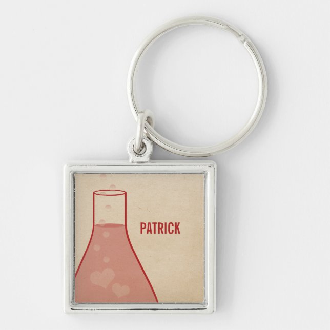 Porte-clés Porte - clé Whimsical Beaker Premium, Rouge (Devant)