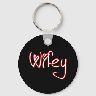Porte-clés Porte - clé Wifey - Noir Blanc Rouge avec Police C
