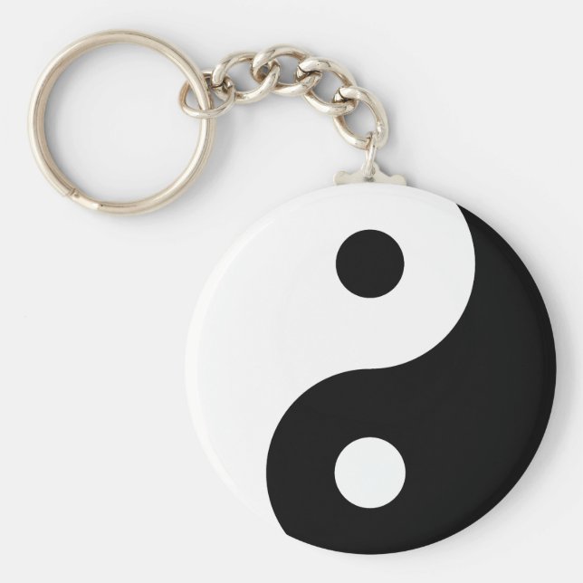 Porte-clés Porte - clé Yin Yang noir et blanc (Devant)
