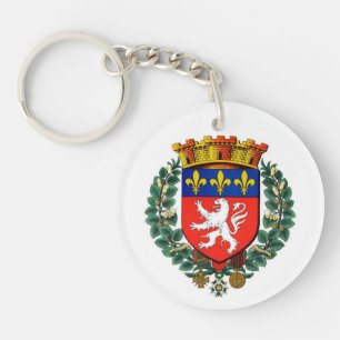 Porte-clés porte clef acrylique blason lyon