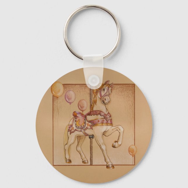 Porte-clés Porte - clés - Carrousel de poney violet (Recto)