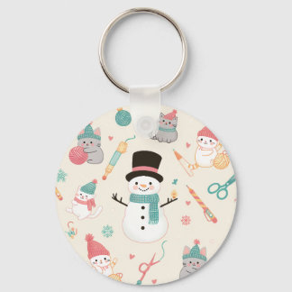 Porte-clés Porte - clés Cat Snowman