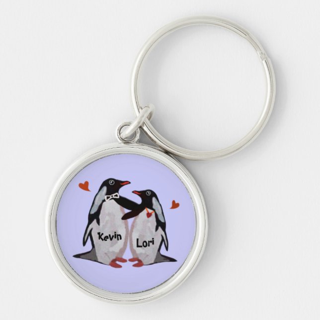 Porte-clés Porte - clés d'amour de pingouin (Devant)