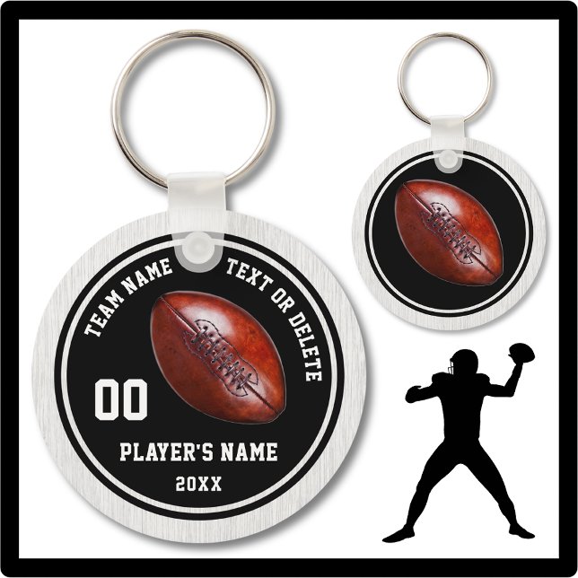 Porte-clés Porte - clés de football noir et blanc, Personnali (Cheap football player gifts. Football team gifts cheap. Cheap football party favors. Black and Gray.)