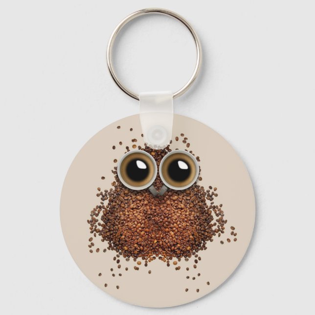 Porte-clés Porte - clés de la chouette de café (Recto)