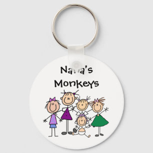 Porte-clés Porte - clés de la famille de la figure de bâton c