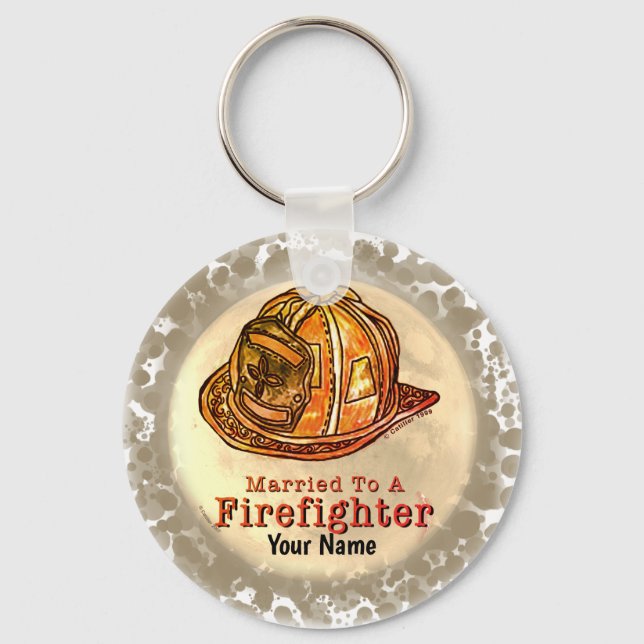 Porte-clés Porte - clés de pompiers mariés (Recto)