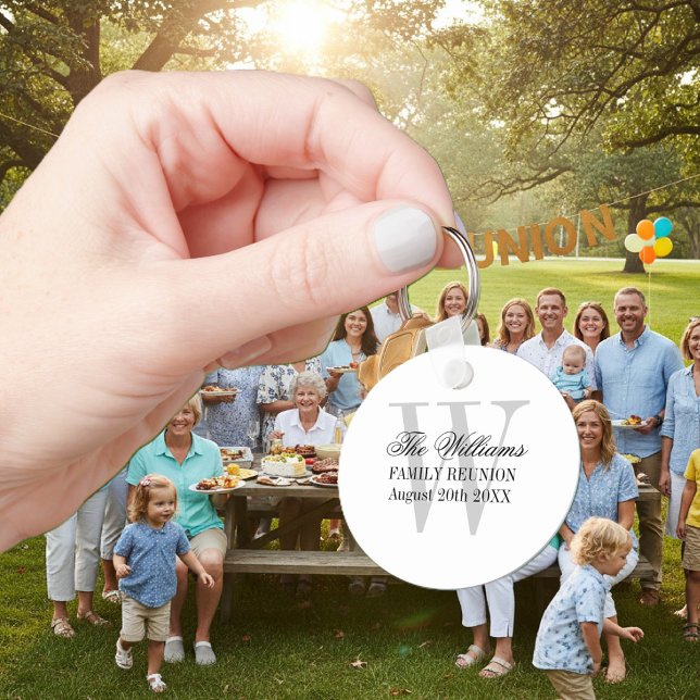 Porte-clés Porte - clés de réunion de famille avec monogramme (family reunion keychain)