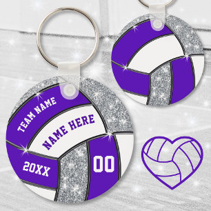 Porte-clés Porte - clés de volley-ball blanc et violet bon ma