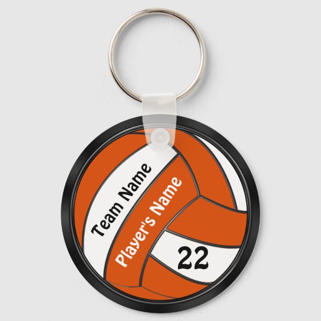 Porte-clés Porte - clés de volley-ball noir et orange personn (Recto)