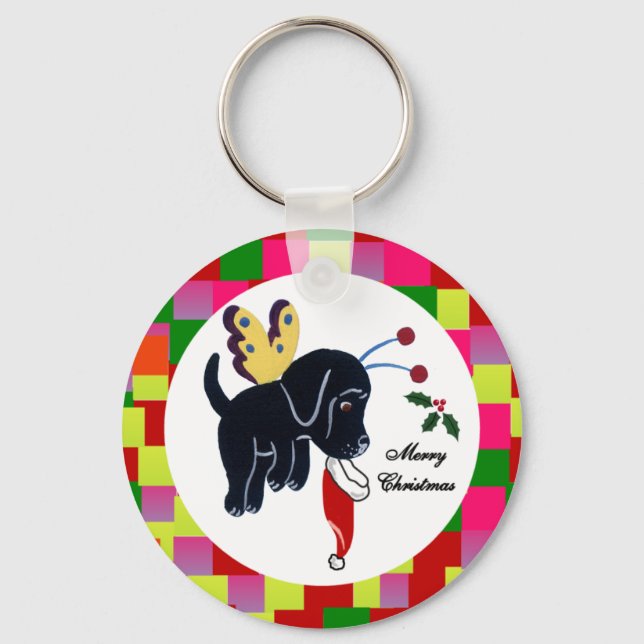 Porte-clés Porte - clés du Labrador noir (Recto)