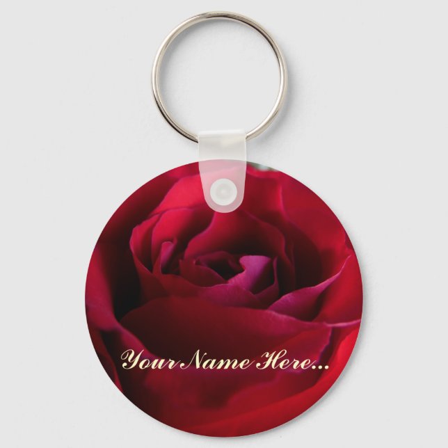 Porte-clés Porte - clés rose personnalisés Red Rose Cadeaux (Recto)
