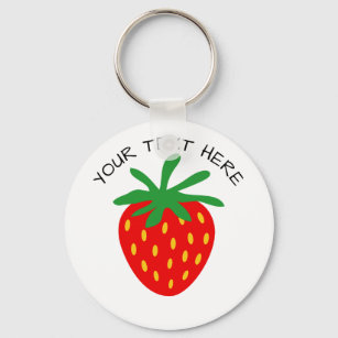 Porte-clés Porte - clés sur mesure fraise rouge bouton rond