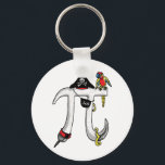 Porte-clés Porte-Jour Pirate<br><div class="desc">Fantastiques chemises Pi-rate et idées cadeaux de Mudge Studios pour ceux qui célèbrent la Journée Pi tous les jours et plus spécifiquement la Journée Pi le 14 mars à 13h59 - c'est 3.14159... Pi Day ne devrait jamais se terminer. On y trouve Pi comme un pirate bouillonnant armé d'un patch...</div>