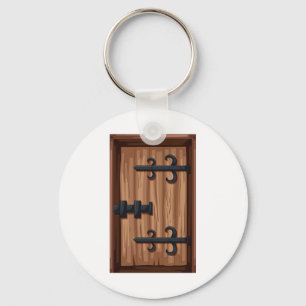 Porte-clés Porte médiévale en bois