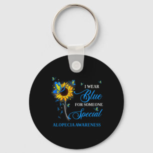 Porte-clés Porter le bleu pour l'Alopécie Sensibilisation Tou