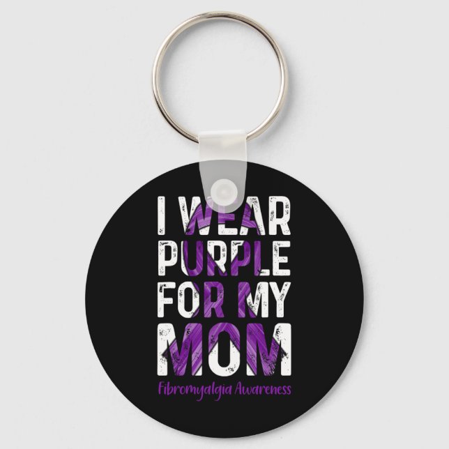Porte-clés Porter le violet pour ma mère - Sensibilisation à  (Recto)
