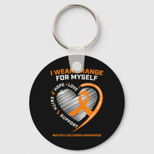 Porte-clés Porter Orange Moi-même Sclérose en multiple Sensib
