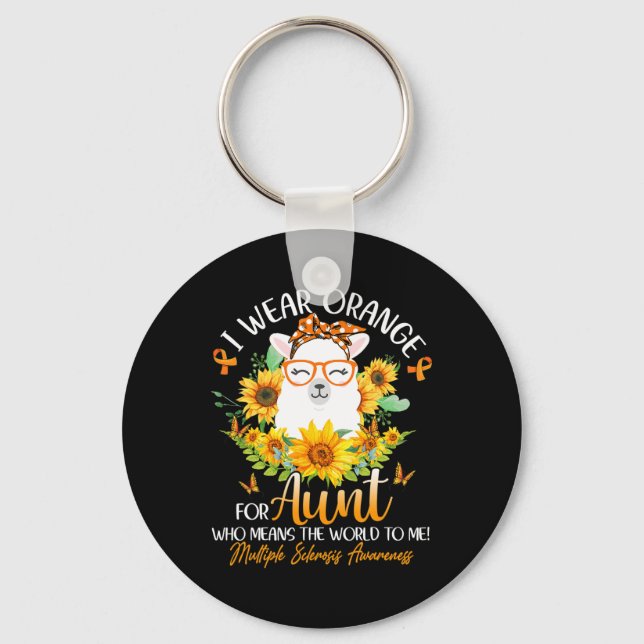 Porte-clés Porter Orange Pour Ma Tante Ms Awareness Llama Sun (Recto)