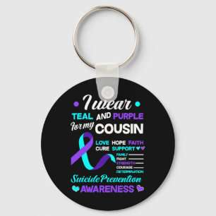 Porte-clés Porter Turquoise Et Violet Pour Mon Cousin Suicide