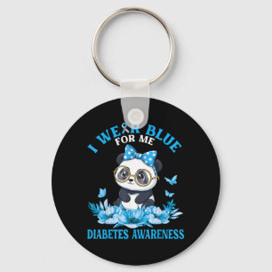 Porte-clés Portez du bleu pour les fleurs de panda mignon dia