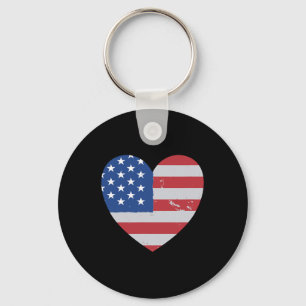 Porte-clés Portez Le Drapeau Rouge Vendredi Coeur Américain P
