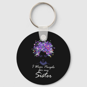 Porte-clés Portez Le Violet Pour Ma Soeur Support Alzheimerhe