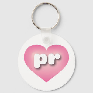 Porte-clés Porto Rico Pink Fade Heart - J'aime PR
