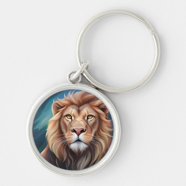 Porte-clés Portrait Art numérique Lion-56556 (Devant)