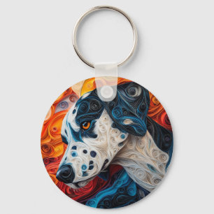 Porte-clés Portrait coloré de chien dalmate