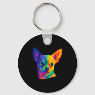 Porte-clés Portrait d'art de Chihuahua pour les propriétaires
