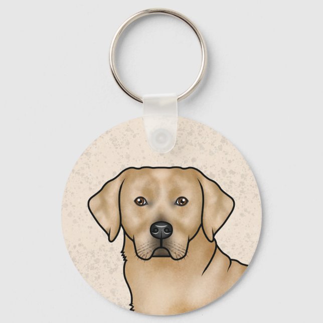 Porte-clés Portrait d'art de Labrador Retriever jaune Mignon  (Recto)