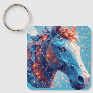 Porte-clés Portrait de cheval de dessin animé charmant