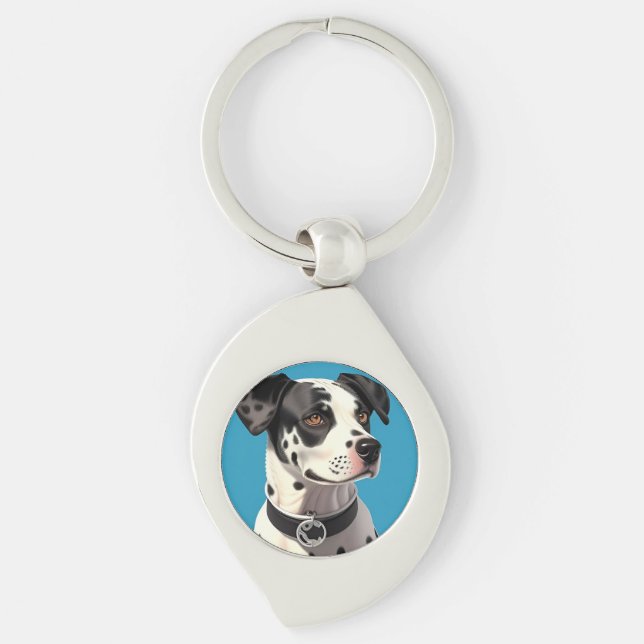 Porte-clés Portrait de chien dalmate (Devant)