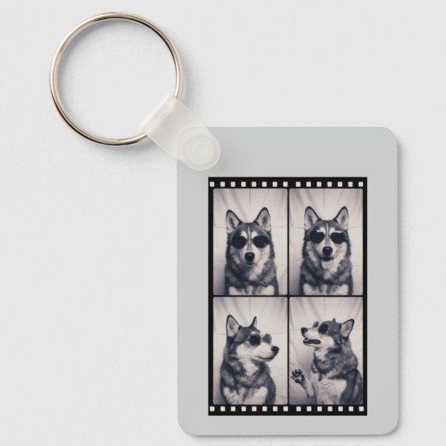 Porte-clés Portrait de chien Husky (Recto)