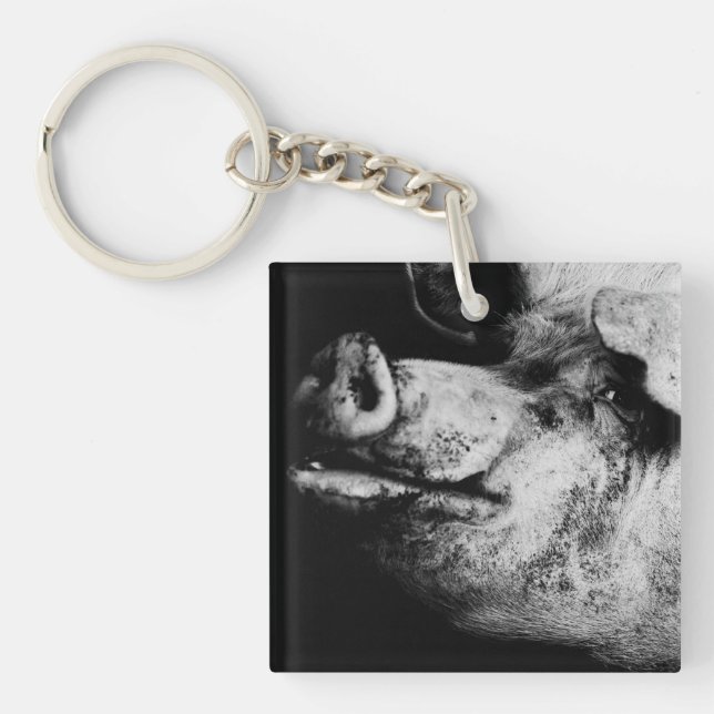Porte-clés portrait de cochon (Devant)