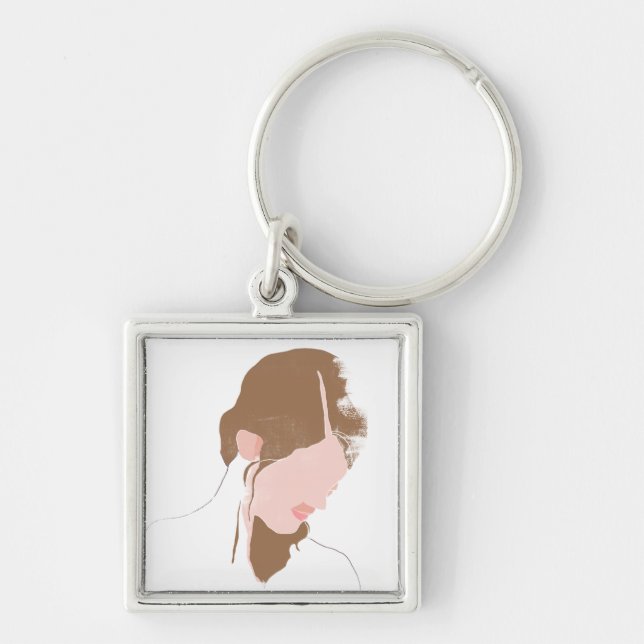 Porte-clés Portrait de contours moderne (Devant)