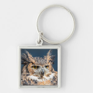 Porte-clés Portrait de la chouette à grande corne