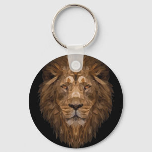 Porte-clés Portrait de lion géométrique