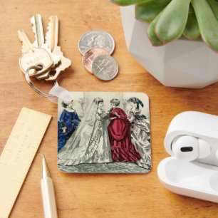 Porte-clés Portrait de mariage victorien antique de la mariée