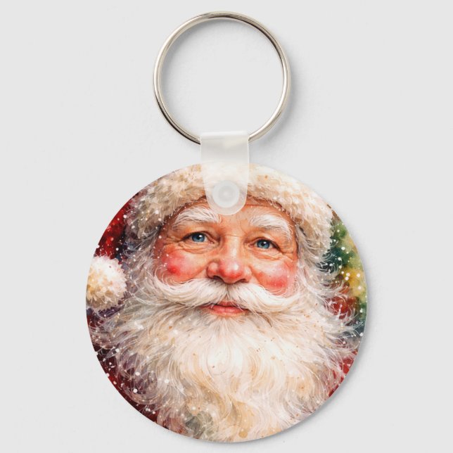 Porte-clés Portrait de Noël joyeux Père Noël (Recto)