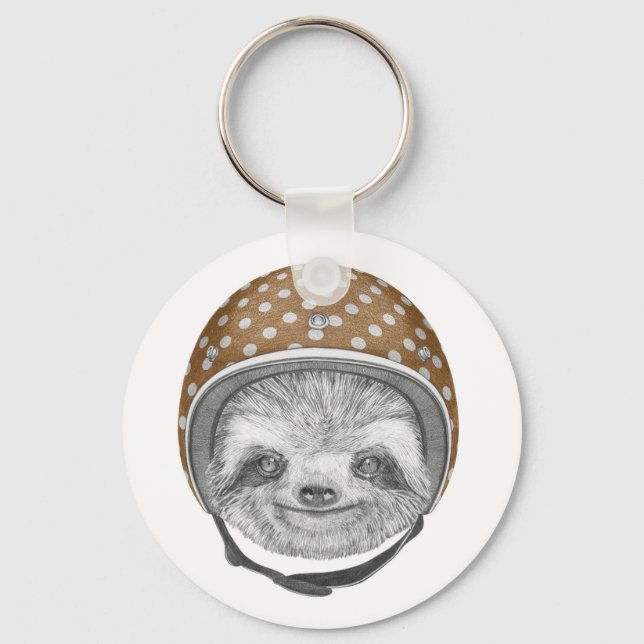 Porte-clés Portrait De Sloth | Casque moto (Recto)