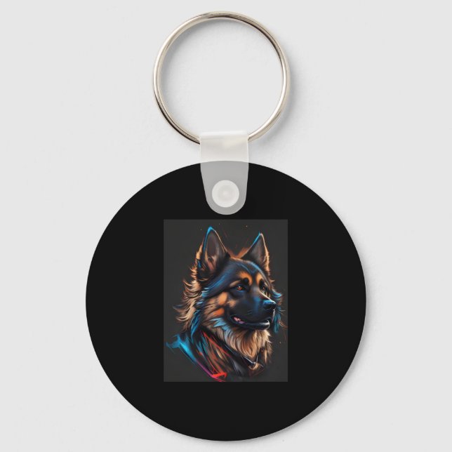 Porte-clés Portrait d'un berger allemand (Recto)
