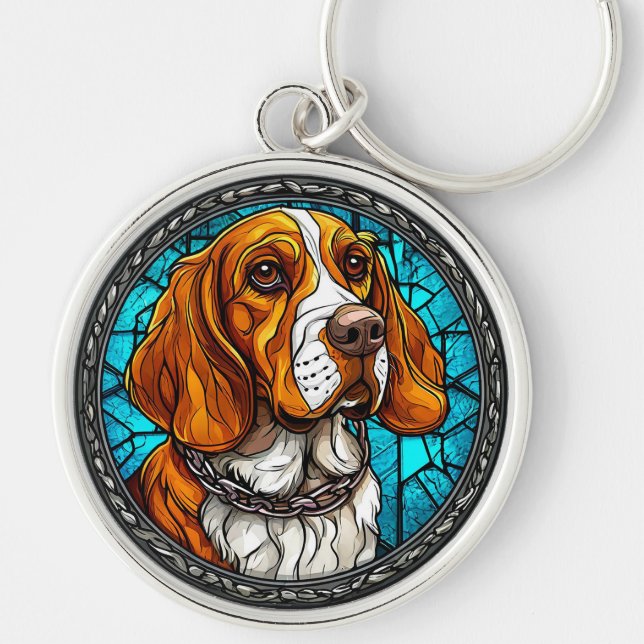 Porte-clés Portrait Mignon de Beagle pour les Amateurs de Chi (Devant)