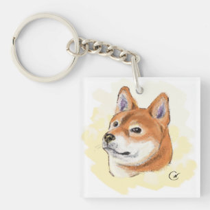 Porte-clés Portrait mignon de chien de Shiba Inu