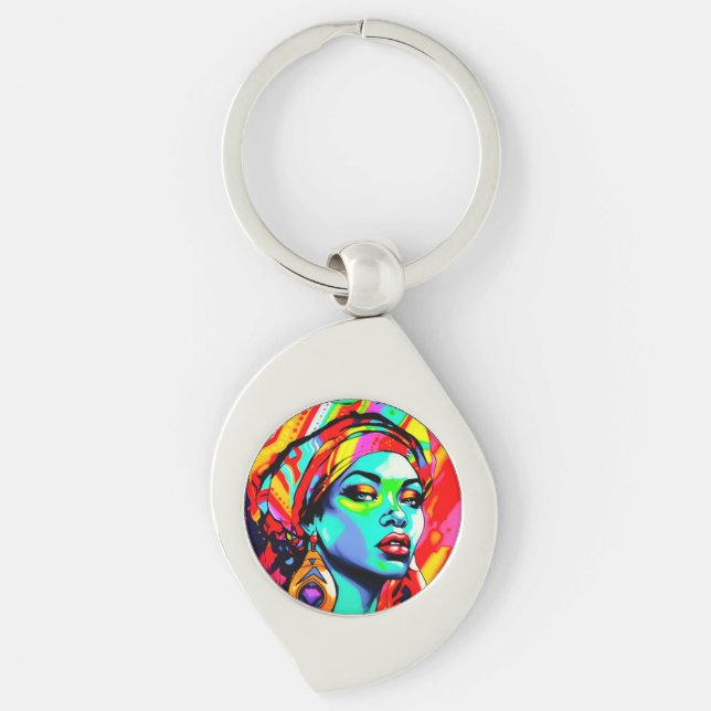 Porte-clés Portrait Pop Art (Devant)