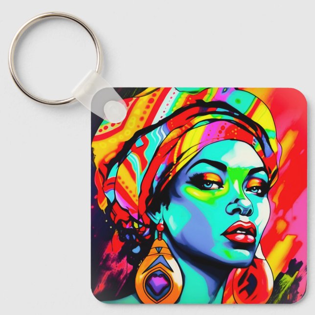 Porte-clés Portrait Pop Art (Recto)