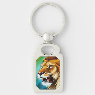 Porte-clés Portrait Posé côté Lion rugissant-57566