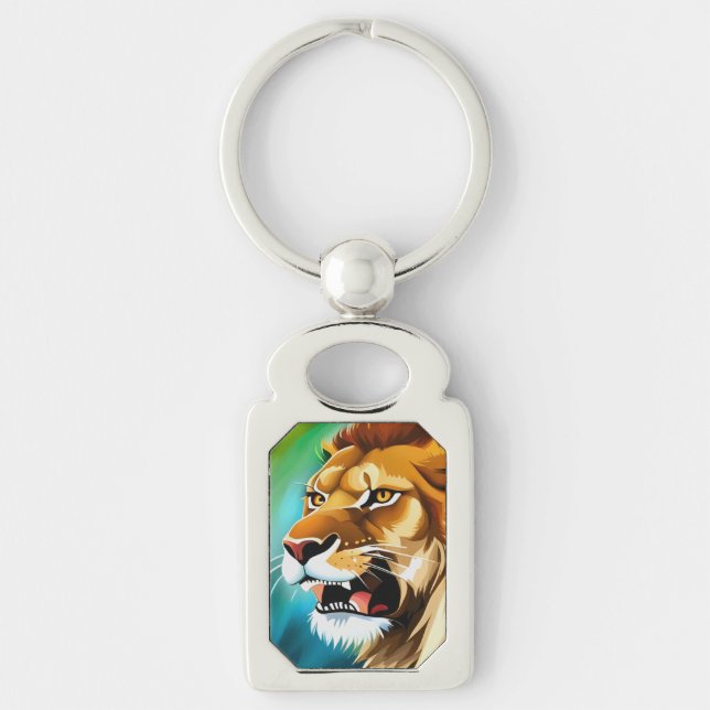 Porte-clés Portrait Posé côté Lion rugissant-57566 (Devant)
